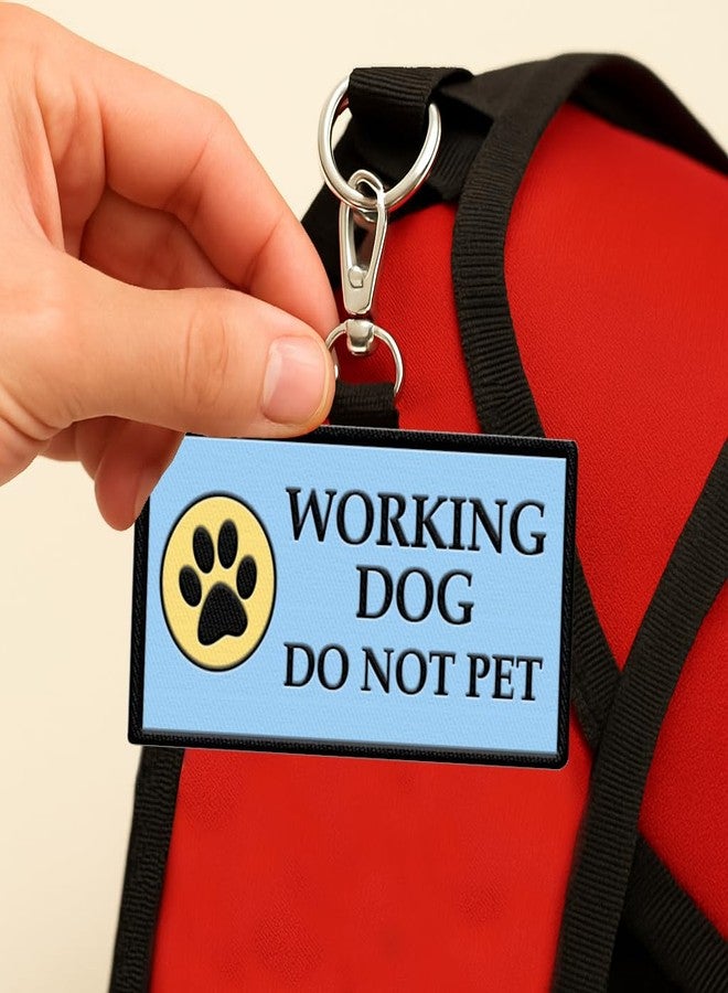WORKINGSERVICEDOG.COM علامة تعريف معلقة للكلاب العاملة ممنوع لمسها - يتم تثبيتها على سترة أو حزام أو طوق أو مقود أو حاملة الكلاب العاملة. - Image 4