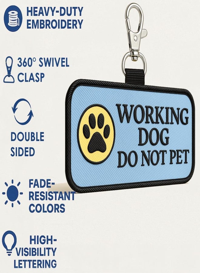 WORKINGSERVICEDOG.COM علامة تعريف معلقة للكلاب العاملة ممنوع لمسها - يتم تثبيتها على سترة أو حزام أو طوق أو مقود أو حاملة الكلاب العاملة. - Image 2