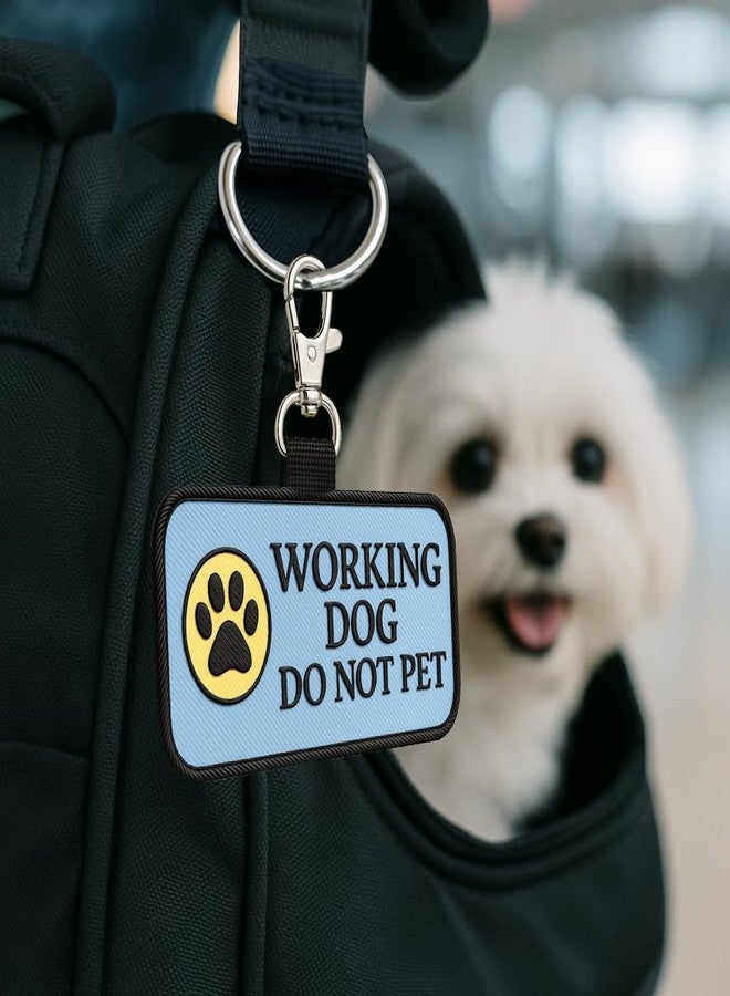 WORKINGSERVICEDOG.COM علامة تعريف معلقة للكلاب العاملة ممنوع لمسها - يتم تثبيتها على سترة أو حزام أو طوق أو مقود أو حاملة الكلاب العاملة. - Image 3
