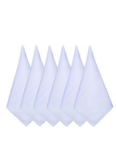 Cotton Handkerchief, 6 Pcs White Pocket Square, Men's Soft Pure White Cotton Handkerchiefs, Large Pocket Squares Hankies, with Satin Border, 16" x 16" (40cmx40cm)