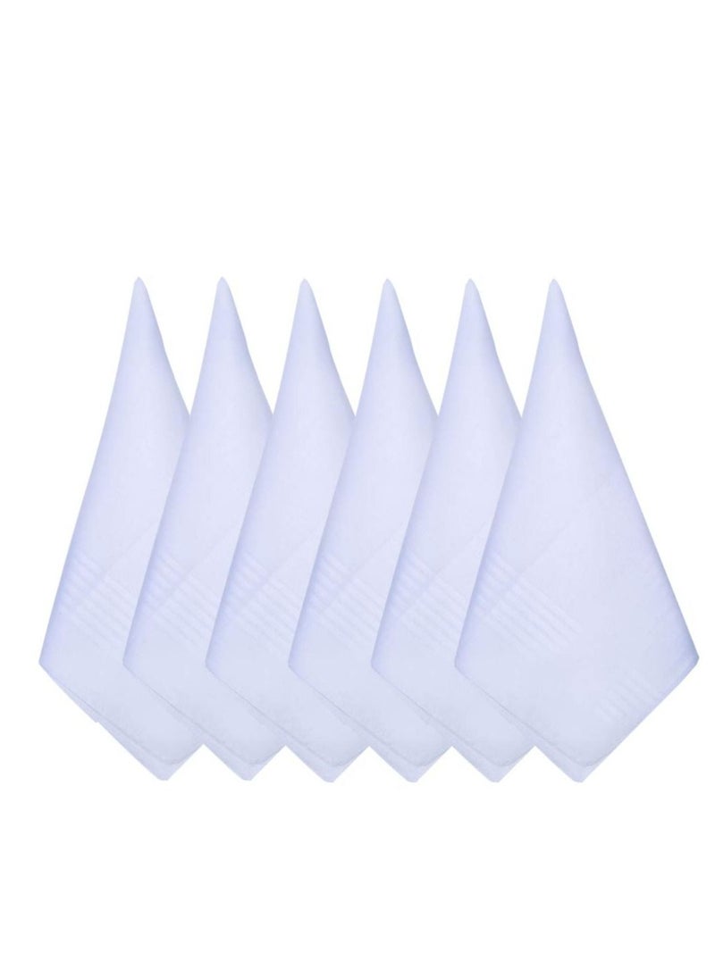 Excefore - Cotton Handkerchief, 6 Pcs White Pocket Square, Men's Soft Pure White Cotton Handkerchiefs, Large Pocket Squares Hankies, with Satin Border, 16" x 16" (40cmx40cm) - Image 1