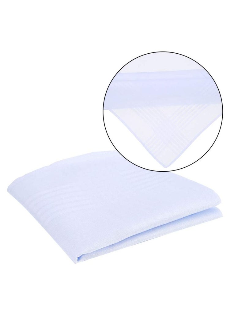 Excefore - Cotton Handkerchief, 6 Pcs White Pocket Square, Men's Soft Pure White Cotton Handkerchiefs, Large Pocket Squares Hankies, with Satin Border, 16" x 16" (40cmx40cm) - Image 1
