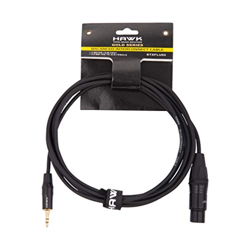 Hawk Proaudio Professional Gold Series 3.5mm TRS to XLR Female Microphone Cable (3 Meters) - Image 1