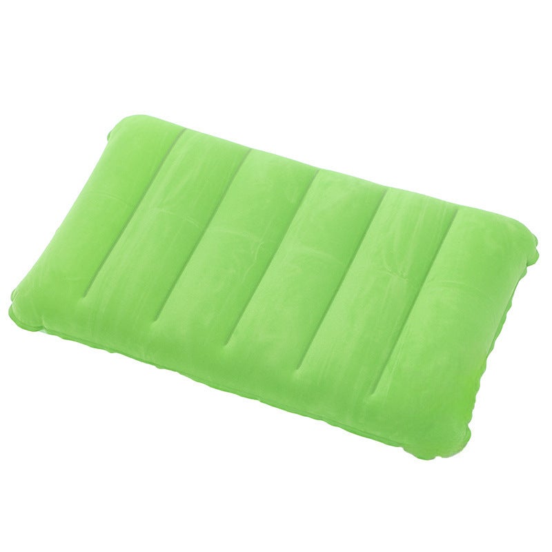 PVC Flocked Inflatable Nap Pillow for Camping Green 
