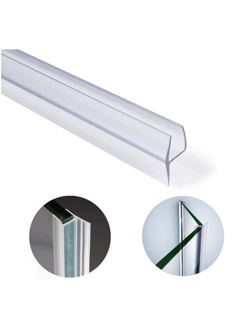 Glass Door Seal Strip, Frameless Glass Shower Door Sweep, Door Bottom Side/Corner Side Seal Strip Seal Rubber, Stop Shower Leaks and Create a Water Barrier, 10mm Thickness, 5M Length h Type - Image 1