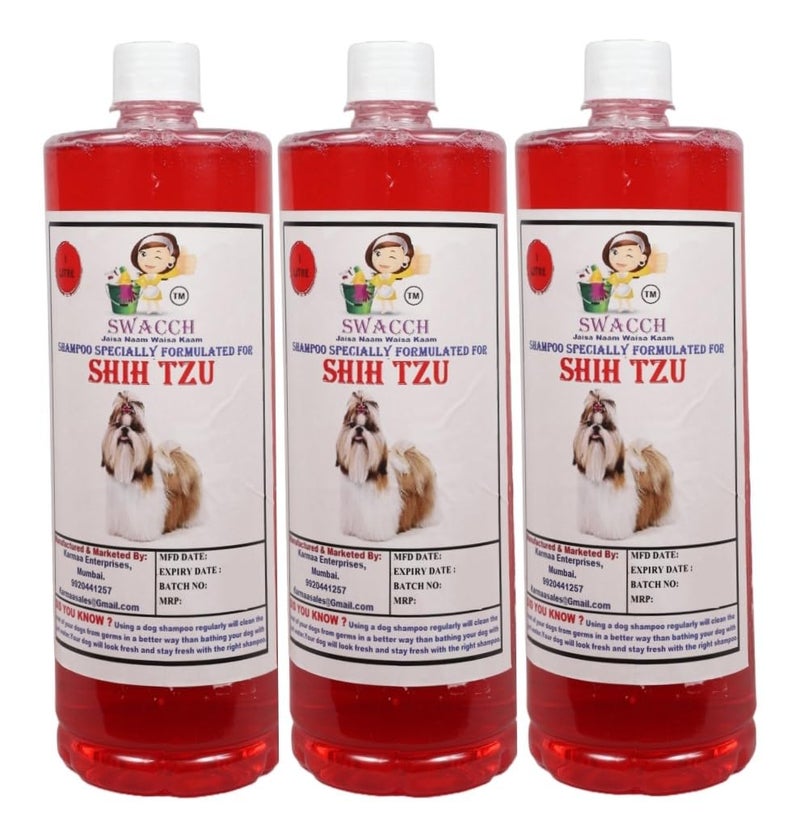 swacch Pet Shampoo | Puppy Safe Shampoo | PH Balanced | Ditch to Itch for Shih Tzu Dog Shampoo 3 Litre (Strawberry) + Goofy Ball Chew Toy Combo Pack - Image 2