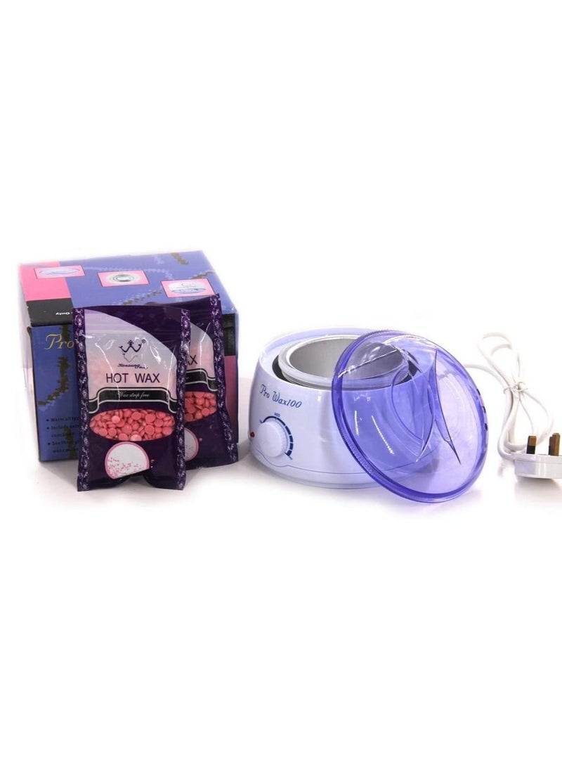ProWax Heat And Melt Wax Machine With 2 Wax Bag White/Purple - Image 1
