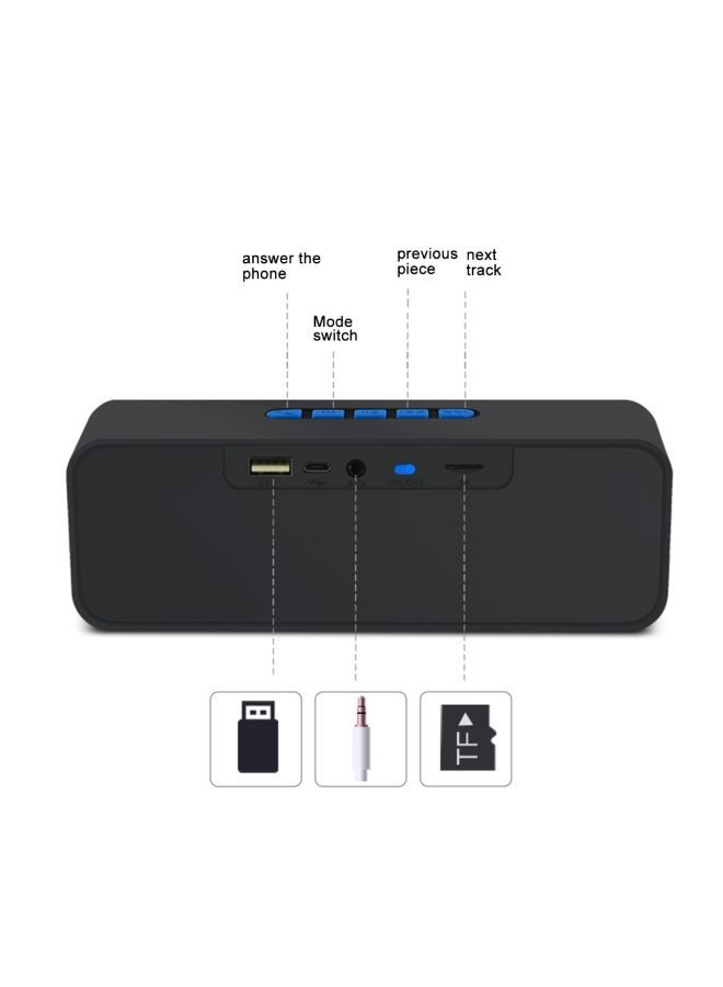 NIBEMINENT Portable Bluetooth Speaker Black - Image 2