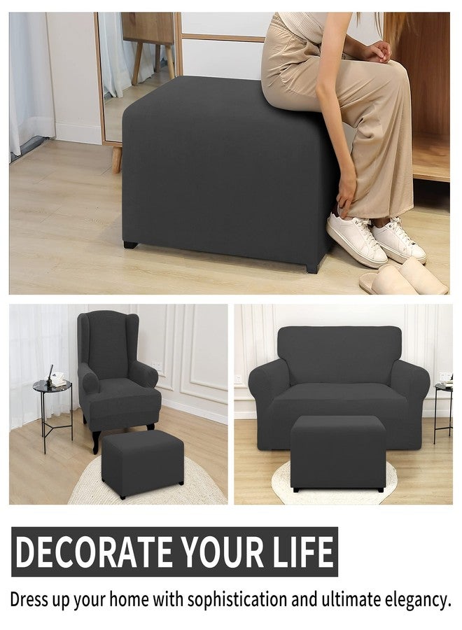 إيزي-جوينج غطاء عثماني مرن قابل للتمدد، مقاوم للماء بنسبة 100%، مربع الشكل، قابل للطي، مقاس 30×30×15 بوصة، لحماية الأثاث، مناسب لغرفة المعيشة، لون رمادي داكن - Image 5