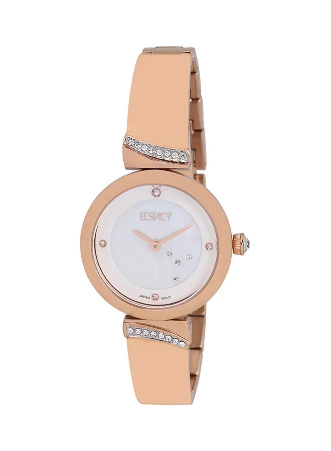 ECSTACY Ecstacy Women's Japan Quartz Movement Watch, Analog Display and Stainless Steel Strap - E7521-RBKM, Rose Gold
