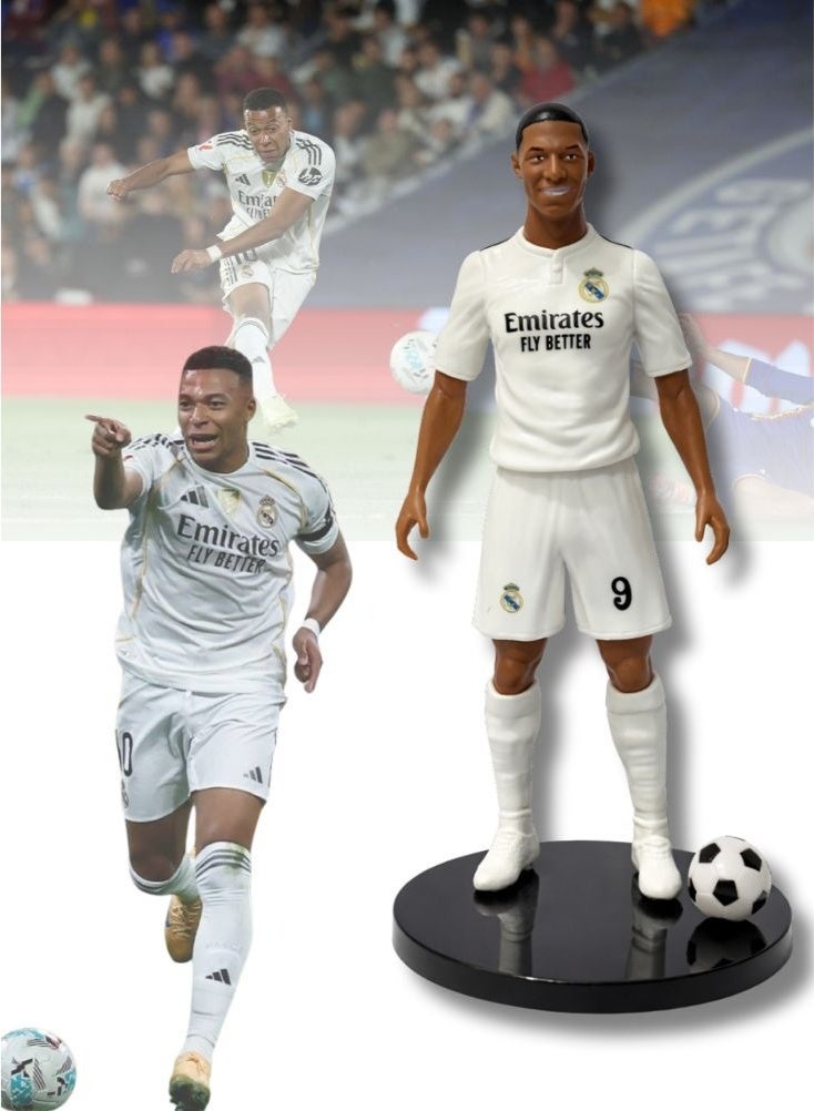 Premium Real Madrid Football Player Action Figure 20cm with Base Stand – Premium Soccer Collectible Statue, Detailed Jersey Design, Mini Football Figure for Fans, Display & Gifting - Image 1