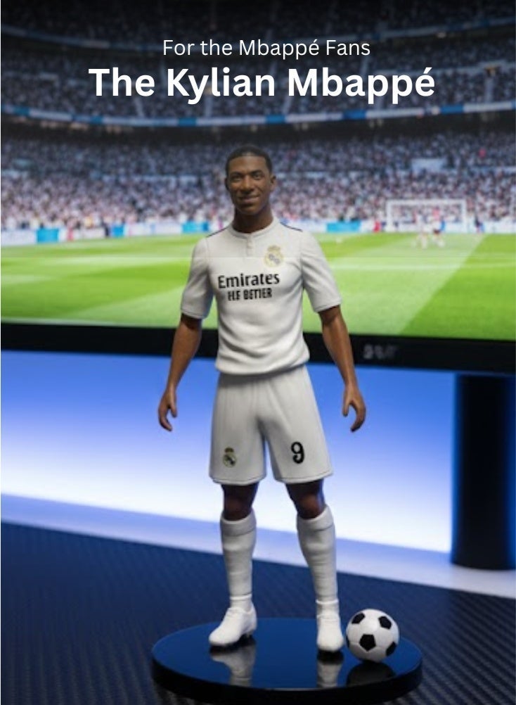 Premium Real Madrid Football Player Action Figure 20cm with Base Stand – Premium Soccer Collectible Statue, Detailed Jersey Design, Mini Football Figure for Fans, Display & Gifting - Image 4