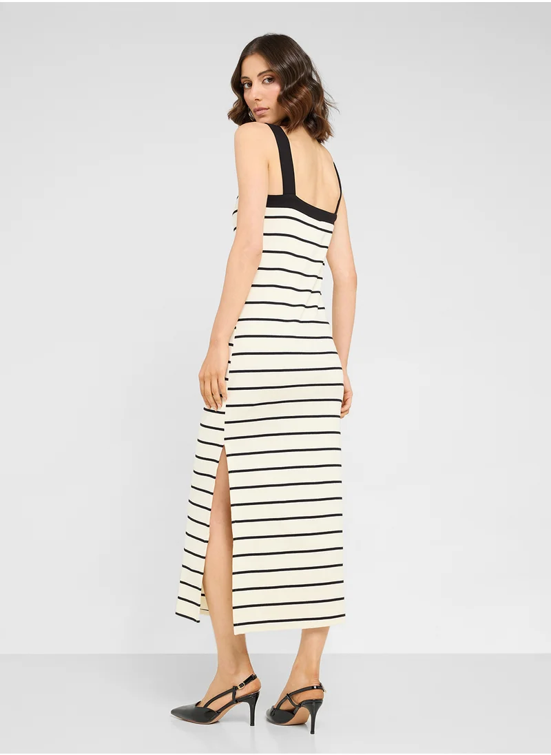 مانجو Striped Midi Dress