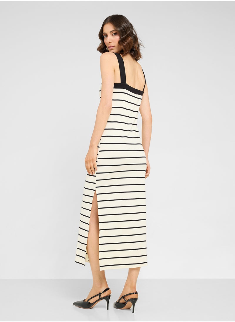 MANGO Striped Midi Dress  - Image 2