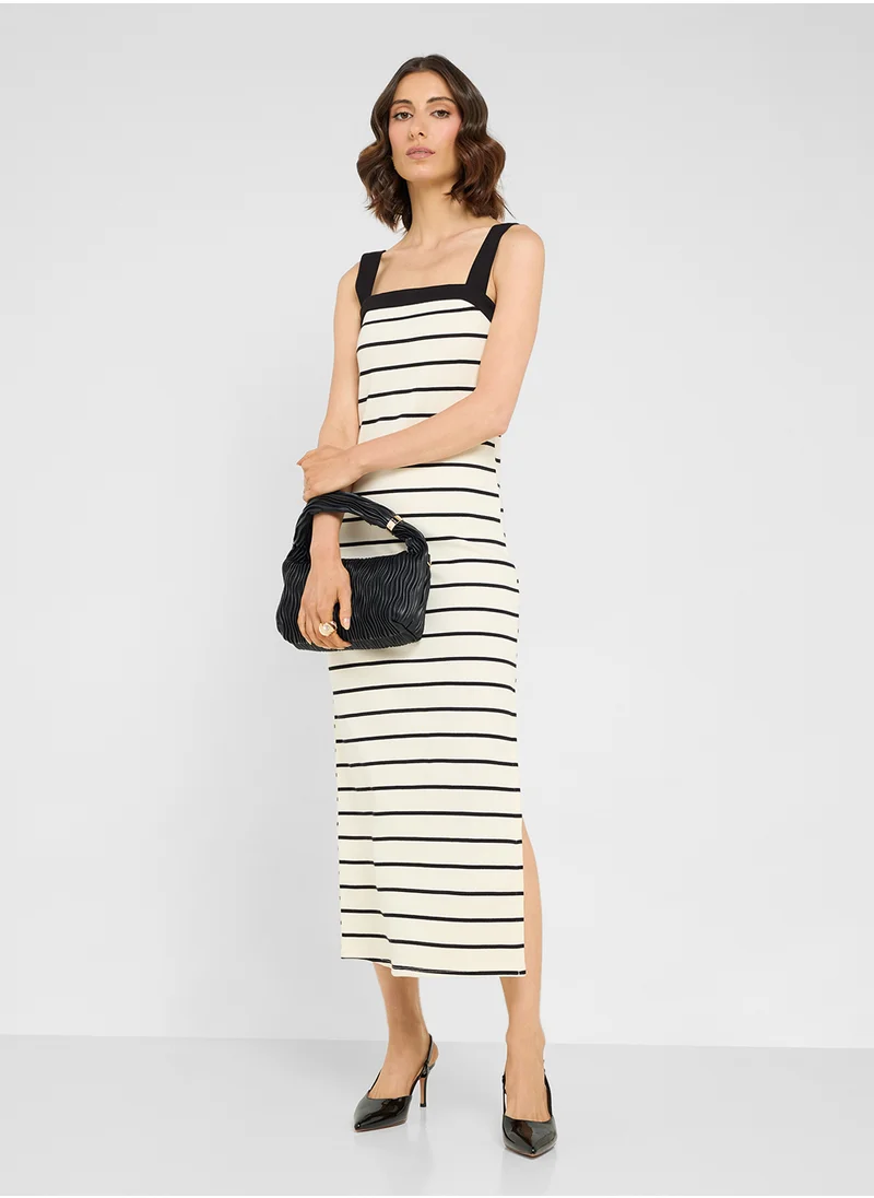 مانجو Striped Midi Dress