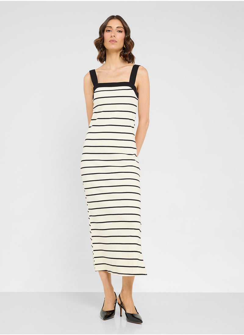 MANGO Striped Midi Dress  - Image 4