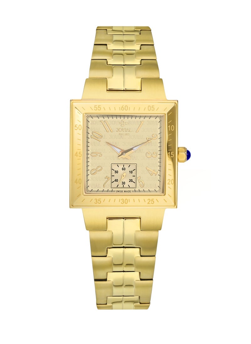 Jovial Women's Fashion metal band watch, 32mm, Golden  - Image 1