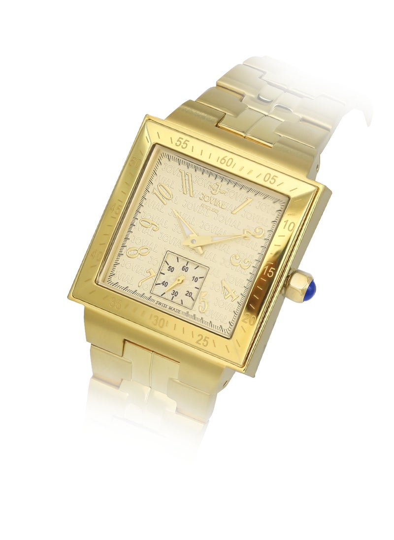 Jovial Women's Fashion metal band watch, 32mm, Golden  - Image 2
