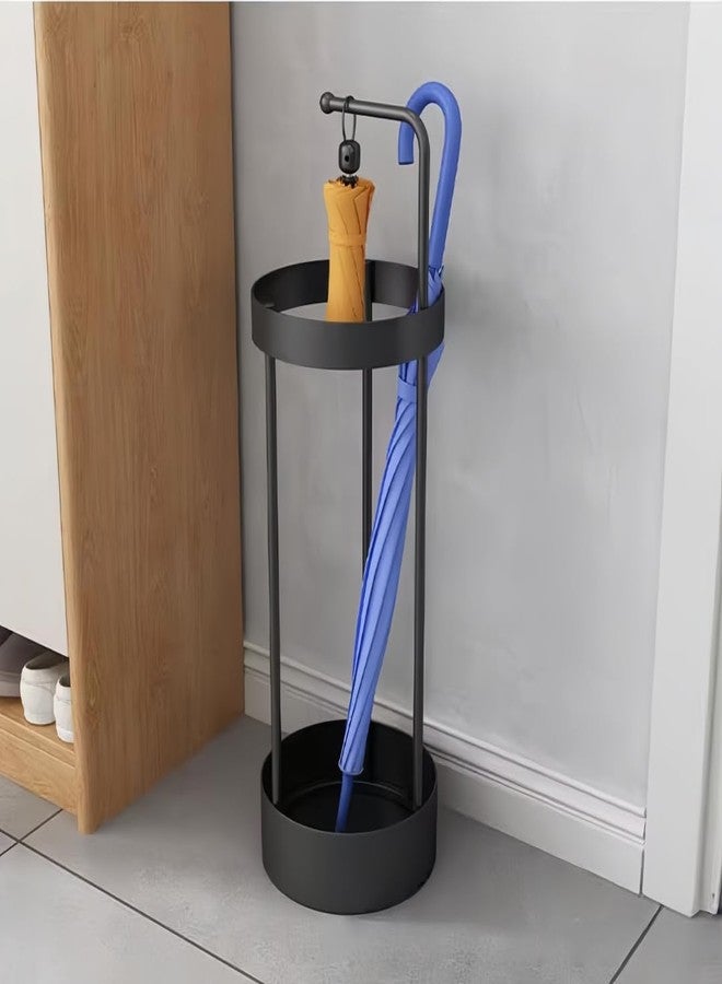 Yeaco Modern, Minimalist Black Metal Freestanding Umbrella Stand – 2-in-1 Use – Dimensions 22 x 22 x 65 cm - Image 2