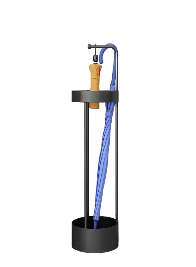 Yeaco Modern, Minimalist Black Metal Freestanding Umbrella Stand – 2-in-1 Use – Dimensions 22 x 22 x 65 cm - Image 1