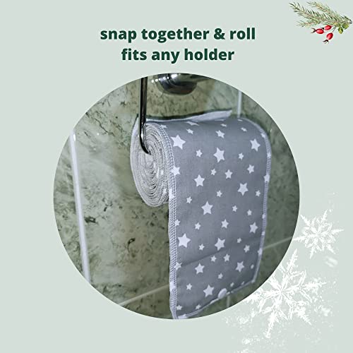 Lilind® Reusable Toilet Roll 10 pcs Zero Waste Family Cloth Washable Nonpaper Towels Organic Eco Friendly Gray Zig-Zag - Image 5
