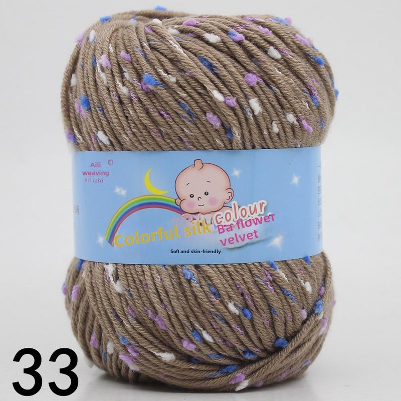 Multicolor Chunky Hand-Knit Yarn for DIY Sweaters 33 camel color dot A 