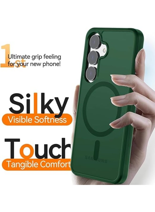 Designed for Magnetic Samsung Galaxy A55 Case,[Compatible with MagSafe] [Military Grade Drop Protection] Slim Translucent Matte Shockproof with Anti-Fingerprint Phone Case (Green) - Image 5