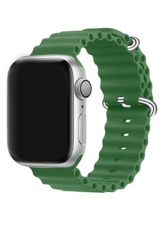CATANES Apple Watch Ocean Band 41mm 40mm 38mm Soft Silicone Loop Strap for iWatch Series 8/7/SE/6/5/4/3/2/1 Green  - Image 1