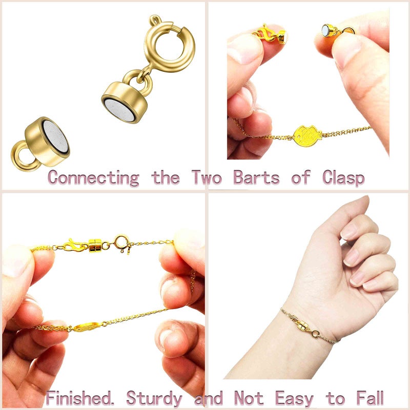 OHINGLT Strong Magnetic Necklace Clasps and Closures,Gold and Silver Plated Jewelry Clasps Converters for Bracelet Necklaces Chain - Image 5