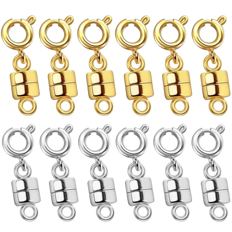 OHINGLT Strong Magnetic Necklace Clasps and Closures,Gold and Silver Plated Jewelry Clasps Converters for Bracelet Necklaces Chain - Image 1