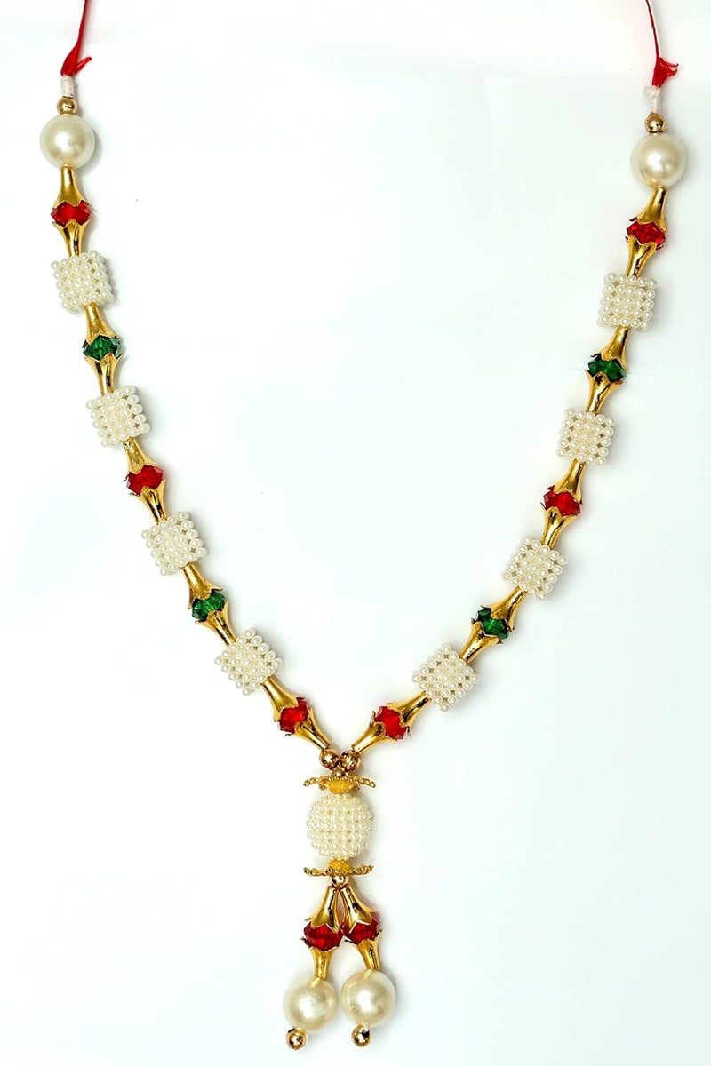 Generic Excellent Garland for Photo Frame | Puja | Haar | Mala for God Goddess & Loved Ones | Artificial Pearl Bead Garland (Standard) (EXCT-PG01.1)  - Image 1