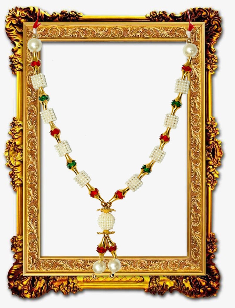 Generic Excellent Garland for Photo Frame | Puja | Haar | Mala for God Goddess & Loved Ones | Artificial Pearl Bead Garland (Standard) (EXCT-PG01.1)  - Image 4
