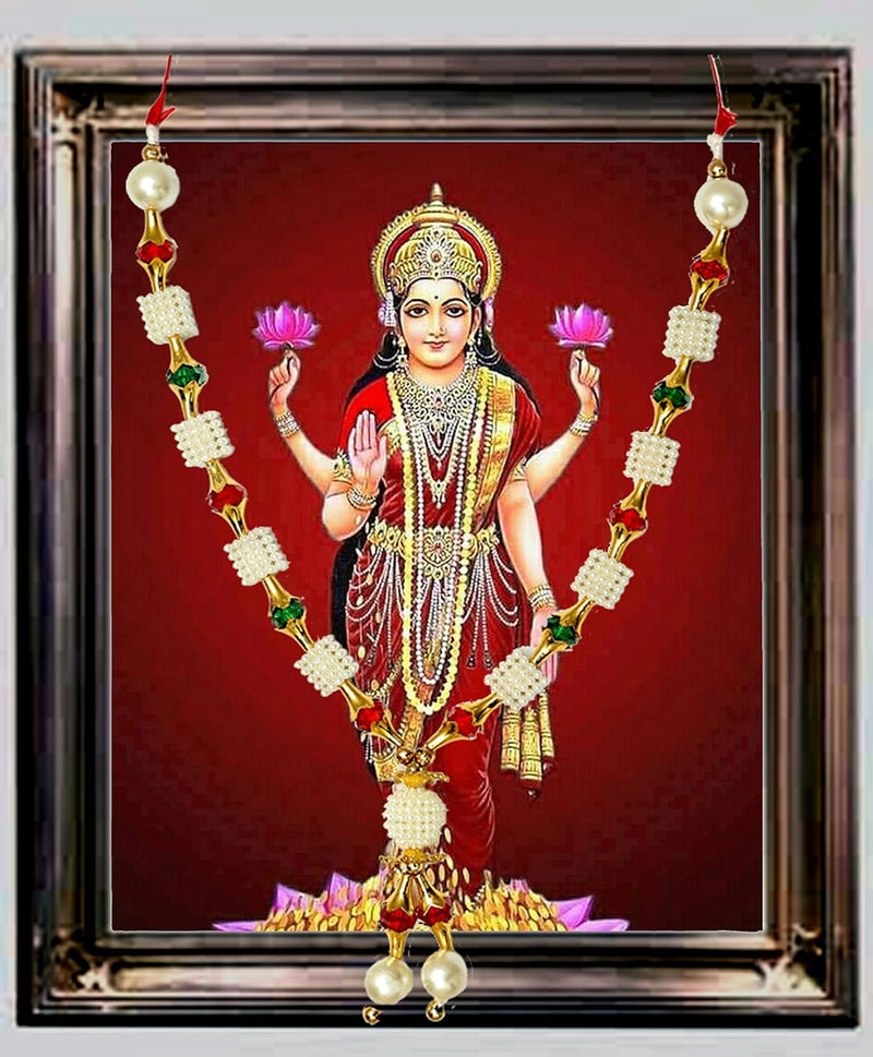 Generic Excellent Garland for Photo Frame | Puja | Haar | Mala for God Goddess & Loved Ones | Artificial Pearl Bead Garland (Standard) (EXCT-PG01.1)  - Image 3