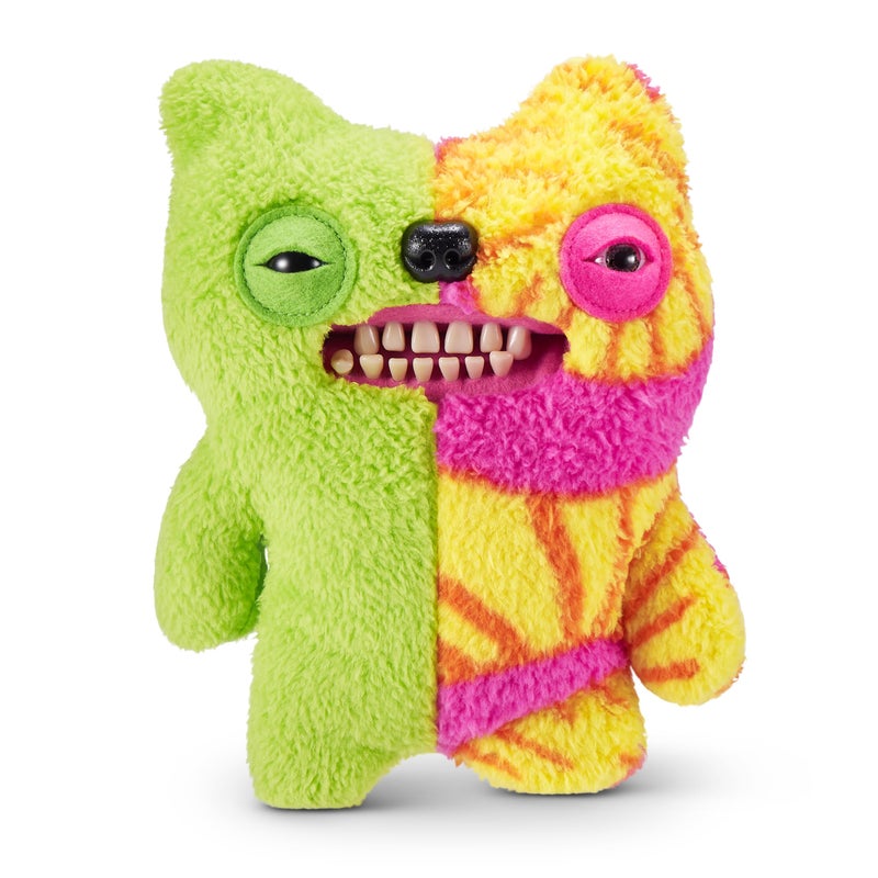 Fuggler Misfit Monsters Series 1 9" by ZURU Funny Ugly Monster Plush Toy (Munch Tooth - Green & MultiBoth Teddy Fleece) - Image 1
