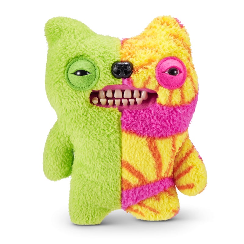 Fuggler Misfit Monsters Series 1 9" by ZURU Funny Ugly Monster Plush Toy (Munch Tooth - Green & MultiBoth Teddy Fleece) - Image 2