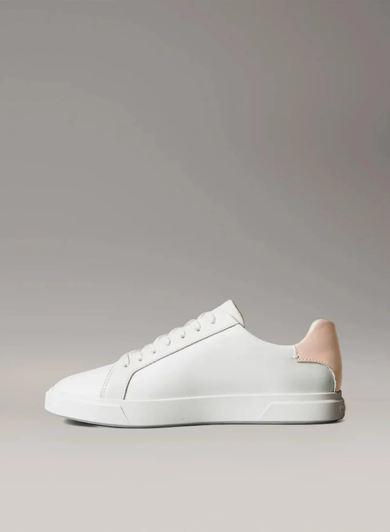 Calvin Klein Lily White/Tuscany Leather Signature Logo Trainers for Women | Best Price UAE