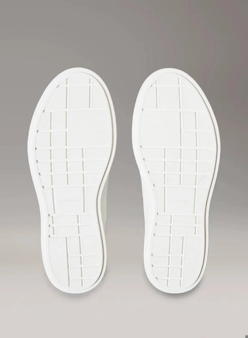 Calvin Klein Lily White/Tuscany Leather Signature Logo Trainers for Women | Best Price UAE