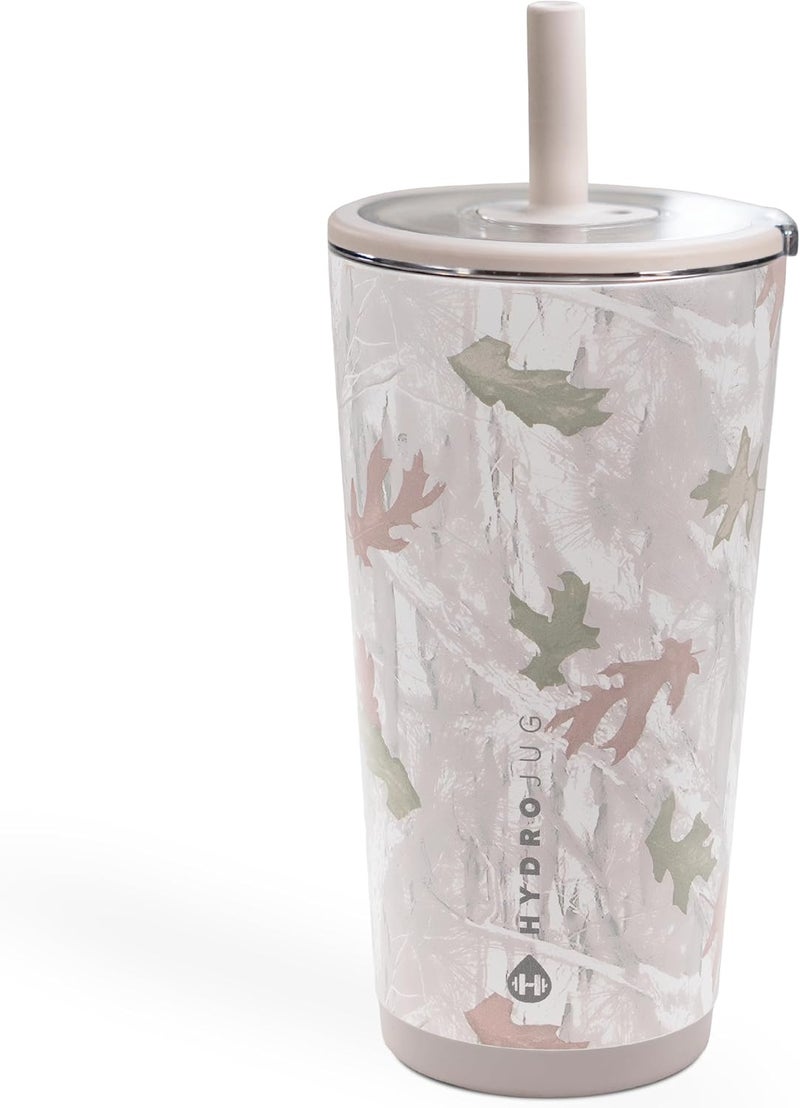 HydroJug Everyday Tumbler 20 oz – Ceramic-Lined Insulated Tumbler with Straw and Soft-Touch Lid, Cup Holder Friendly, Double-Wall Vacuum Insulation, Reusable Travel Cup – Camo - Image 1
