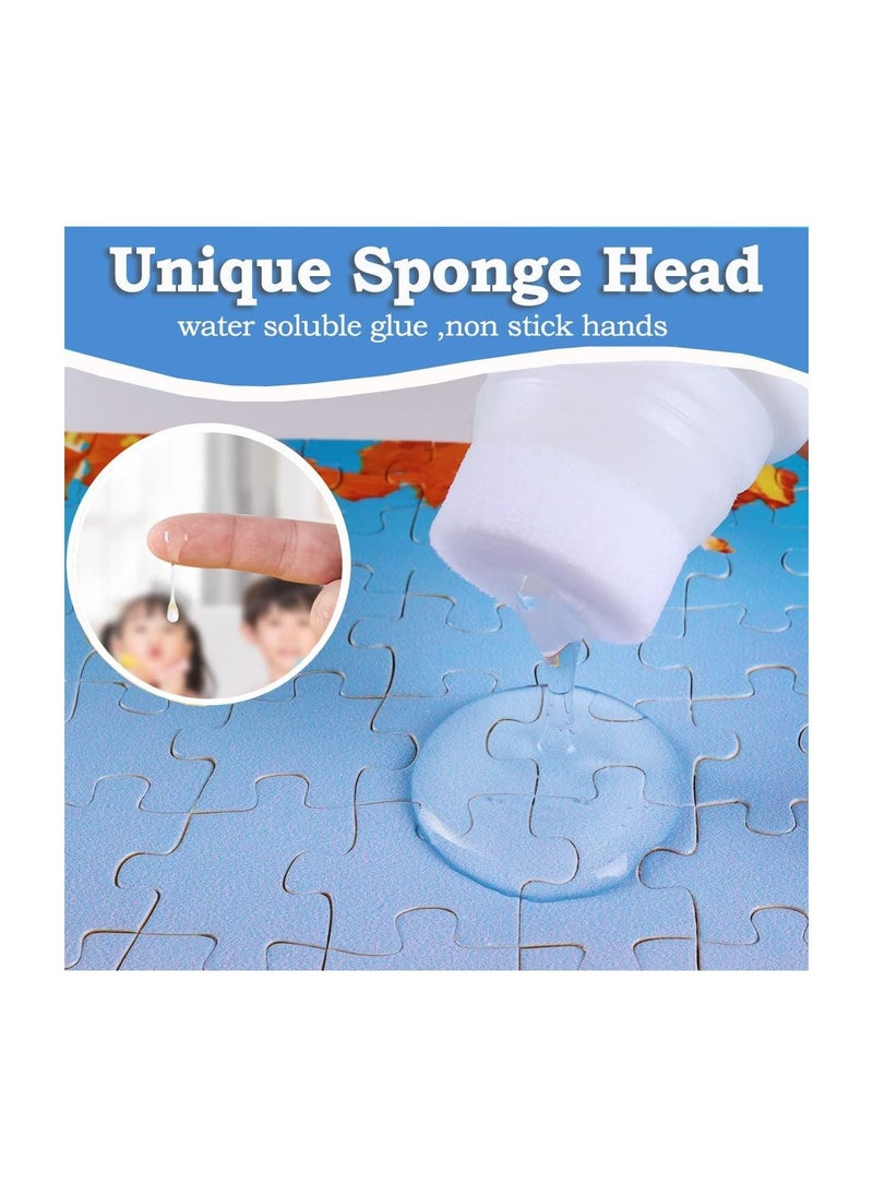 Excefore - Puzzle Glue with Sponge Head, Jigsaw Puzzle Glue for Kids, Puzzle Glue Clear with Applicator, Water-Soluble Special Craft Puzzle Glue, Puzzle Saver for 1000/1500/3000 Pieces of Puzzle, 120ML - Image 1