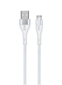 alfanar كابل شحن سريع 480 ميجابايت/ثانية 3 أمبير مضفر من USB Type-A إلى Type-C أبيض 1 متر C31A-CBW08  - Image 1