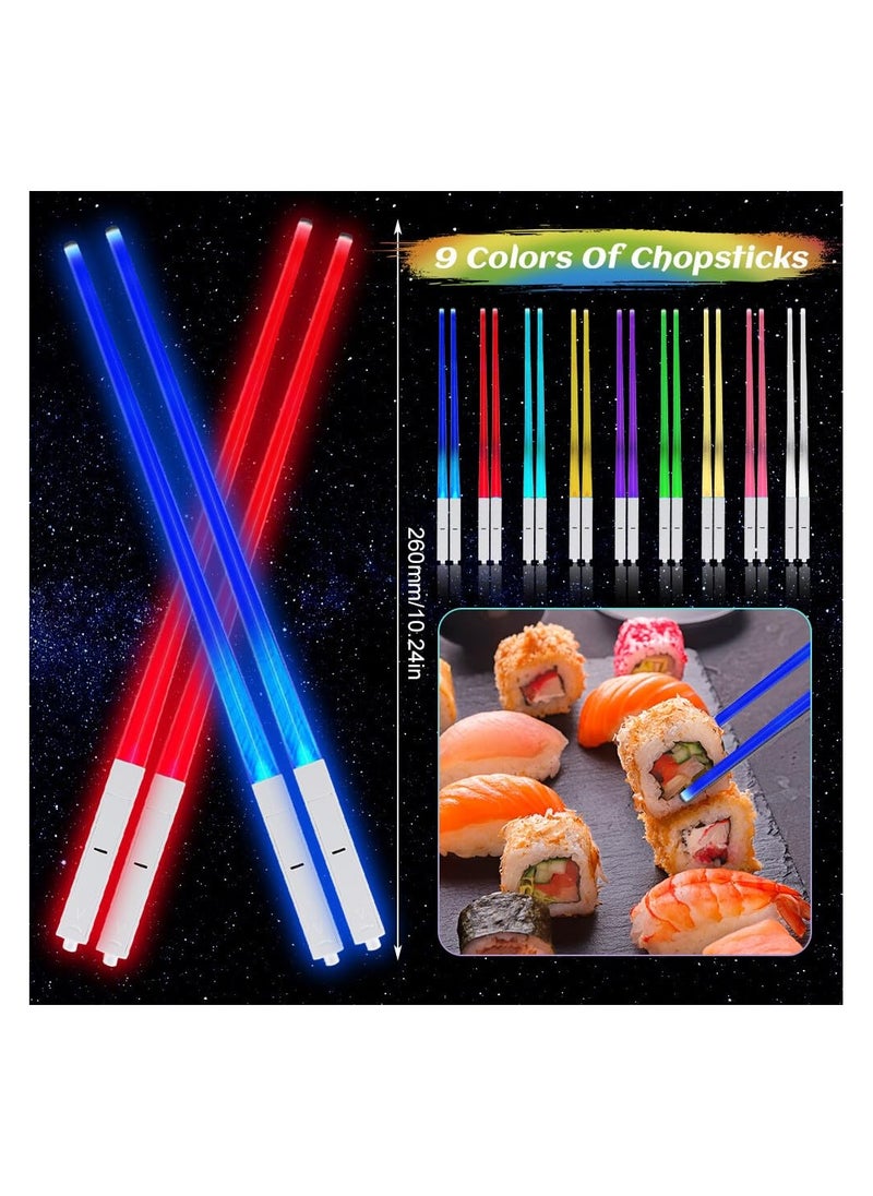 SYOSI 2 Pairs of LED Chopsticks, Luminous Chopsticks, Star Wars Chopsticks Light Up, Mini Lightsaber, Cool Chopsticks, BPA Free and Food-Safe, Lightsaber Chopsticks for Kitchen Dinner Party Sushi Cutlery  - Image 2