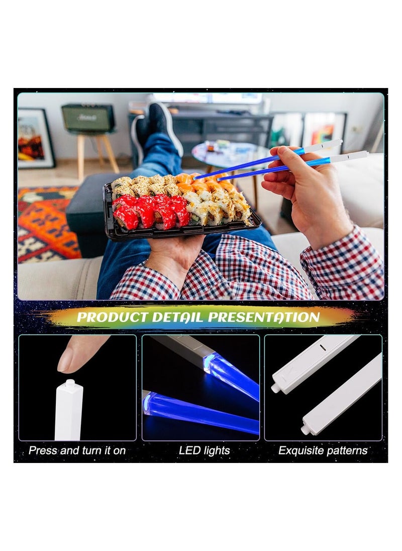 SYOSI 2 Pairs of LED Chopsticks, Luminous Chopsticks, Star Wars Chopsticks Light Up, Mini Lightsaber, Cool Chopsticks, BPA Free and Food-Safe, Lightsaber Chopsticks for Kitchen Dinner Party Sushi Cutlery  - Image 3
