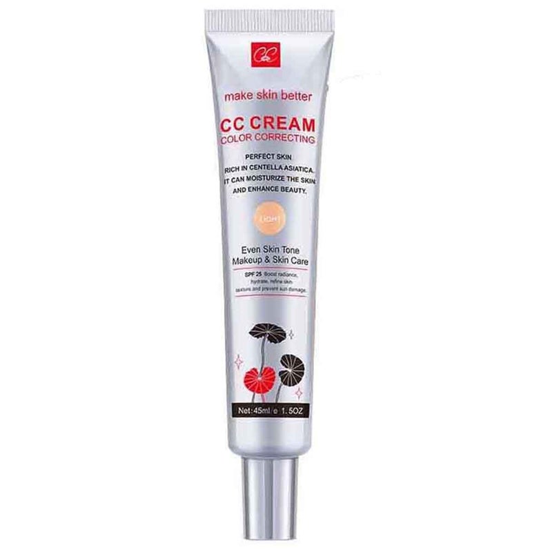 Fovcos Color Correcting CC Cream with SPF 25, Coverage Lightweight Foundation, Hydrating Serum, Even Skin Tone Makeup and Skin Care, Boost Radiance, Refine Skin Texture, Avoid Sun Damage (LightLight, 1PCS) - Image 1