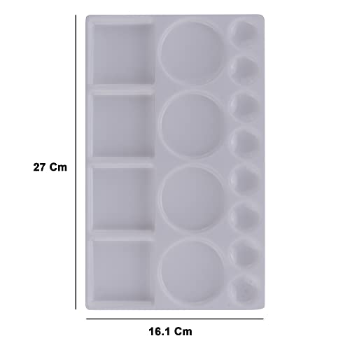 KABEER ART 16 Well Rectangle Plastic Painting Palette - Image 4