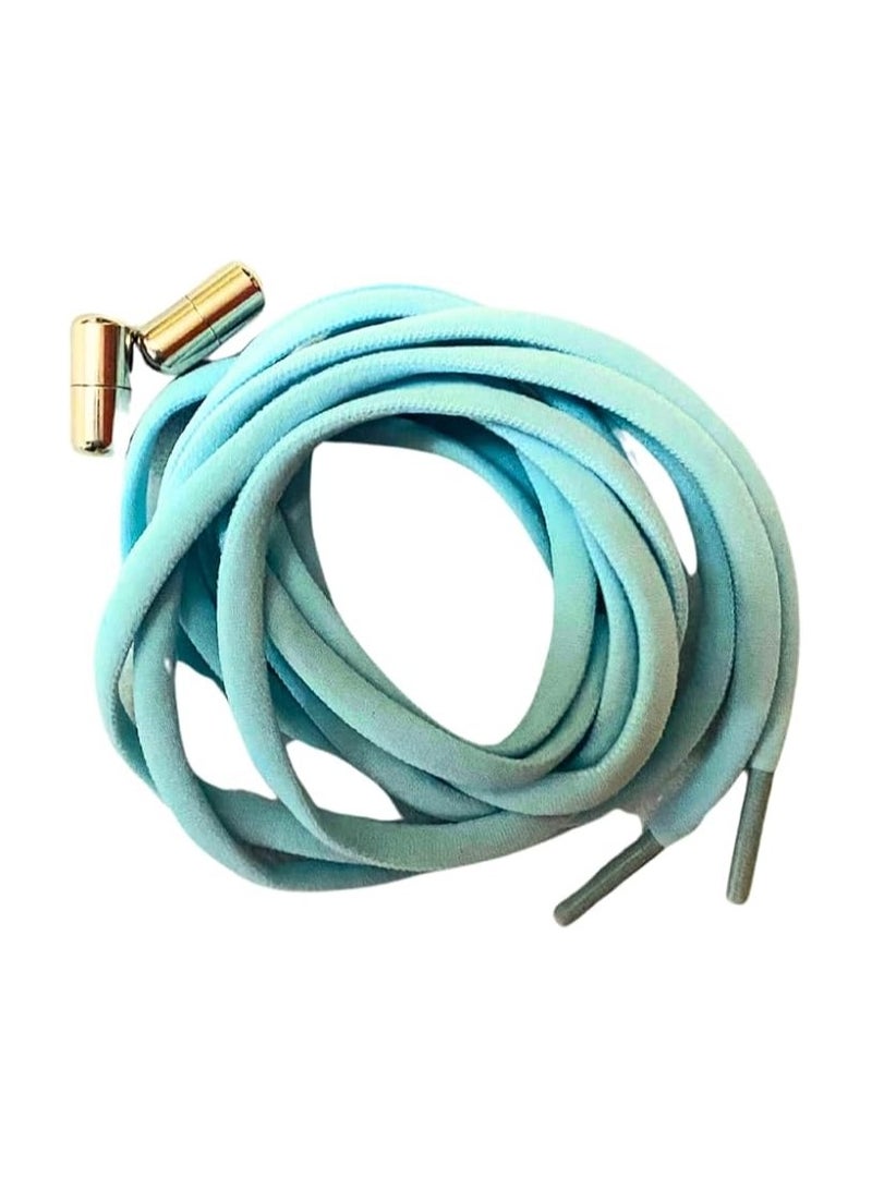 زوج من اربطة الاحذية المرنة بدون ربط مع فك سريع - اربطة حذاء مطاطية قابلة للتمدد مع قفل من الدانتيل للاحذية اليومية للبالغين والاطفال ازرق - Image 2