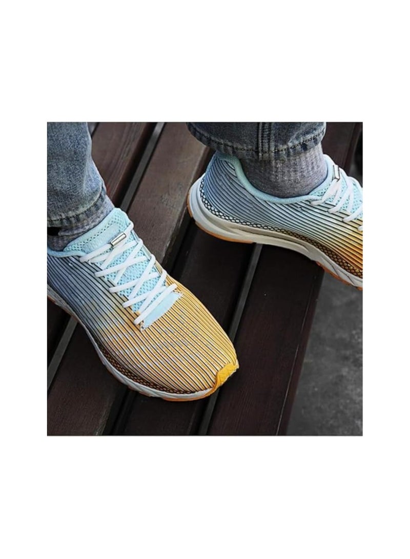 زوج من اربطة الاحذية المرنة بدون ربط مع فك سريع - اربطة حذاء مطاطية قابلة للتمدد مع قفل من الدانتيل للاحذية اليومية للبالغين والاطفال ازرق - Image 3