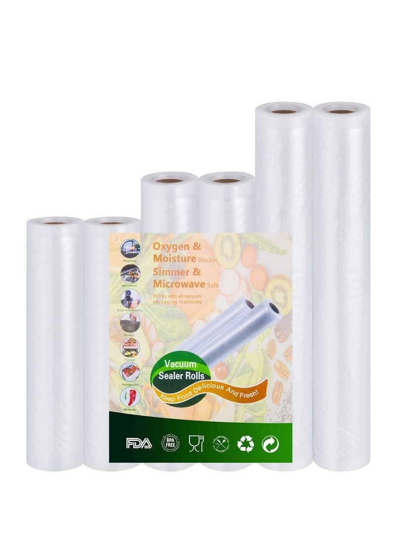 Arabest Arabest Vacuum Sealer Rolls, 6 Pack BPA Free Heavy Duty Vacuum Sealer Bags for Food Saver Sous Vide Mircowave and Freezer Food Storage - Image 1