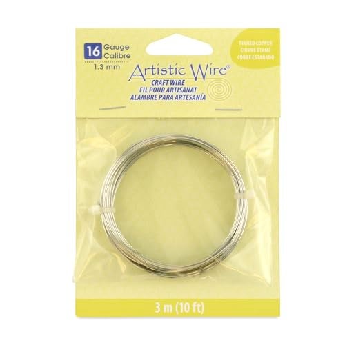 Artistic Wire, 16 Gauge Tarnish Resistant Tinned Copper Craft Wire, Silver Color, 10 ft - Image 1
