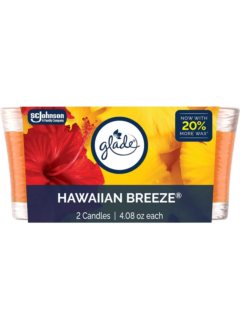 Glade Glade 1Wick Scented Candle Jar Hawaiian Breeze Air Freshener Infused with Essential Oils 408 Oz 2 Count  - Image 1