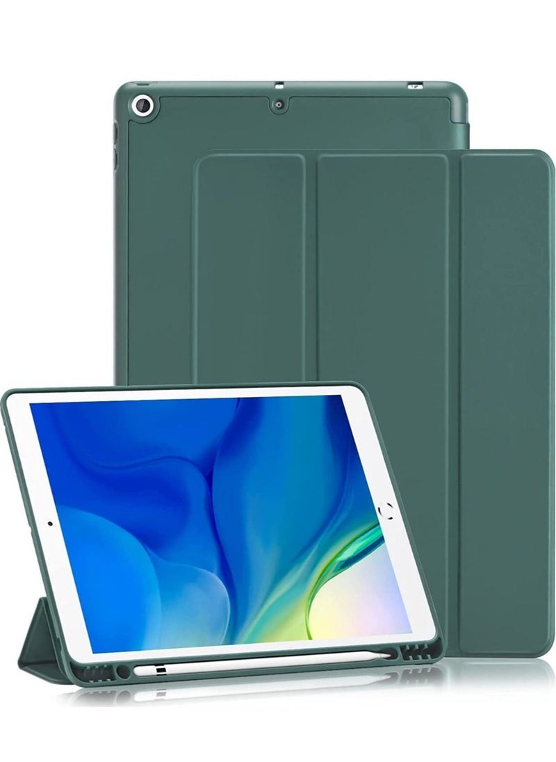 Raxoom iPad 9th/8th/7th Generation case (2021/2020/2019) iPad 10.2-Inch Case with Pencil Holder [Sleep/Wake] Slim Soft TPU Back Smart Magnetic Stand Protective Cover Cases (Dark Green) - Image 1
